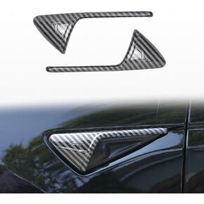 Qingchijun 2 Pcs Side Camera Covers for Tesla Model 3 2017-2024 Turn Signal Protector Cover Compatible with Tesla Model Y 2019-2023 Side Camera Protection Cover (Chrome)