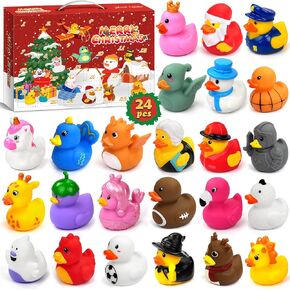 Advent Calendar 2024 Rubber Duck Advent Calendar 24 Days of Christmas Countdown Toys for Kids Boys and Girls Christmas Party Favors Gifts