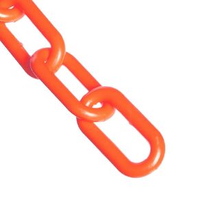 Mr. Chain Plastic Barrier Chain, Traffic Orange, 3-Inch Link Diameter, 25-Foot Length (80013-25)
