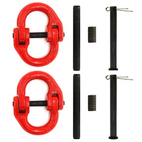 2-Pack 1/2" Hammerlock Coupling Links 12000 lbs, 2 Pins for Temporary and Permanent Assembly - Industrial G80 Chain Connection - Safety Chain Connector for Lifting, Towing, Chain Extending and Rigging