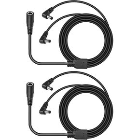 3 Way DC Power Supply Splitter for Security Cameras 1 Female to 3 Male 5.5 * 2.1mm 3 Channel Y Adaptor for CCTV Surveillance Cameras, LED Lights Strip,Guitar Effect Pedal (2 Pack)