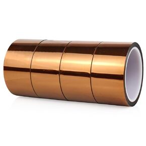 BOMEI PACK Polyimide Tape, 4 Pack High-Temperature Resistant Tape 2inch x 33m(108ft), No Residue Heat-Resistant Tape for Electric Task, 3D Printing, Soldering, Sublimation, Masking