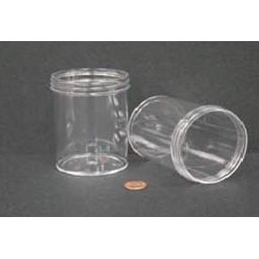 Globe Scientific 6386 Wide Mouth Jar with 70mm Opening, 240mL, PS, 2-7/16" Diameter, 3-3/8" Height, Screw Cap Packaged Separately, Pack of 150