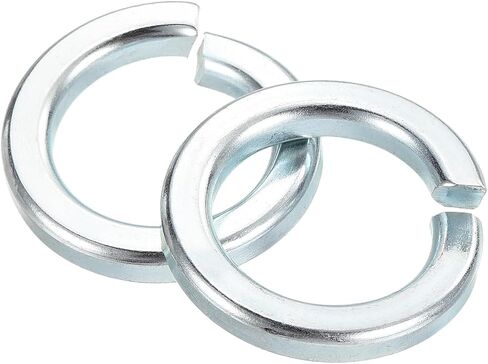uxcell M20 Split Lock Washer, 10Pcs Carbon Steel Spring Lock Washers Metal Split Ring Washer for Screw Bolts Machinery Silver Blue in Saudi Arabia
