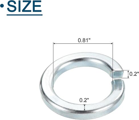 uxcell M20 Split Lock Washer, 10Pcs Carbon Steel Spring Lock Washers Metal Split Ring Washer for Screw Bolts Machinery Silver Blue in Saudi Arabia