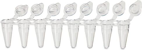 Globe Scientific PCR-DL-01FW DiamondLink PCR Tube with Individually-Attached Flat Cap, 8-Strip, Low-Profile, White, 0.1mL Capacity, Pack of 1200 in Saudi Arabia