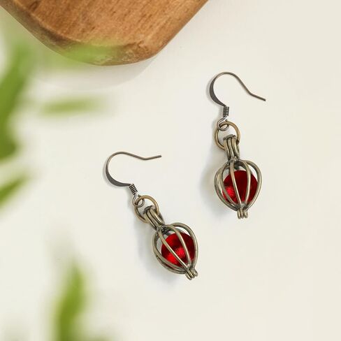 Recycled Vintage Green Beer Bottle Brass Drop Earrings in Kuwait