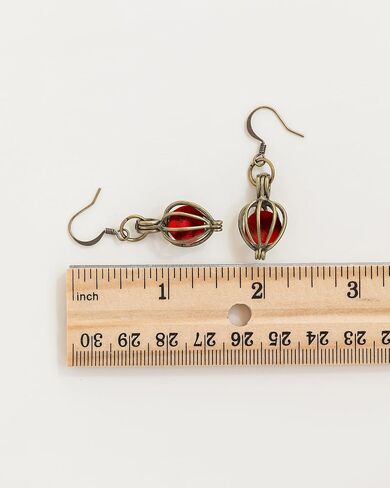 Recycled Vintage Green Beer Bottle Brass Drop Earrings in Kuwait