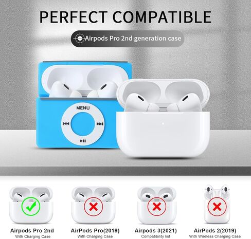 [2Pack] Maxjoy for Airpods Pro 2nd Generation Case, Silicone Protective Covers Game Player Design for Airpods Pro 2022, [Front LED Visible] Compatible with Apple Airpods Pro 2 Case in Saudi Arabia