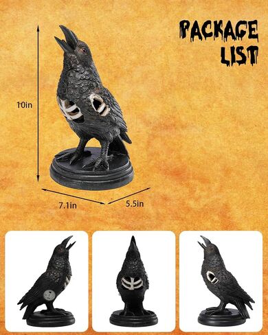 Bdor Halloween Decoration Light Up Raven Figurine, Gothic Crow Statue, Home Décor Collectible Sculpture (Resin) in Saudi Arabia