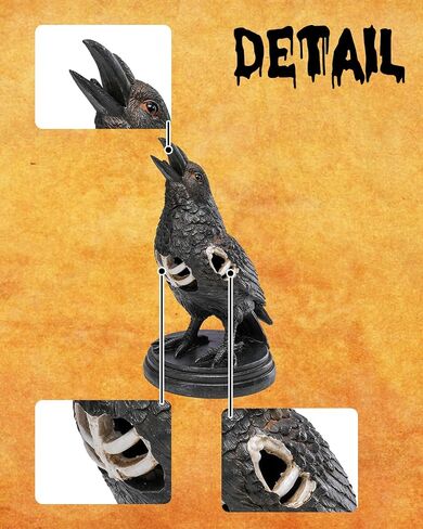 Bdor Halloween Decoration Light Up Raven Figurine, Gothic Crow Statue, Home Décor Collectible Sculpture (Resin) in Saudi Arabia