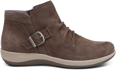 حذاء طويل للكاحل من الجلد للنساء من Aetrex - حذاء طويل قابل للتعديل مع سحابات جانبية وإبزيم - حذاء مريح لدعم قوس القدم قصير كاجوال in Kuwait