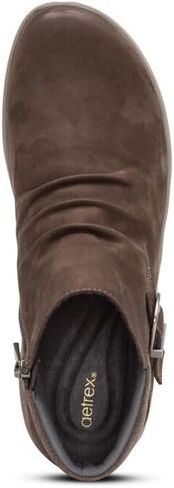 حذاء طويل للكاحل من الجلد للنساء من Aetrex - حذاء طويل قابل للتعديل مع سحابات جانبية وإبزيم - حذاء مريح لدعم قوس القدم قصير كاجوال in Kuwait