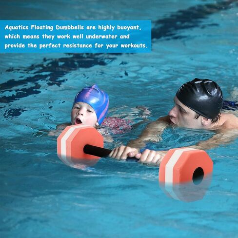 Water Dumbbell, Kids Barbell Aquatic Exercise Dumbbells Aqua Aerobics Fitness Barbells, Foam Barbells for Pool Water Weights Dumbbells Hand Bar Weight Barbells Float for Water Pool Aerobics Exercises in Kuwait