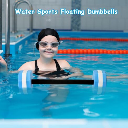 Water Dumbbell, Kids Barbell Aquatic Exercise Dumbbells Aqua Aerobics Fitness Barbells, Foam Barbells for Pool Water Weights Dumbbells Hand Bar Weight Barbells Float for Water Pool Aerobics Exercises in Kuwait