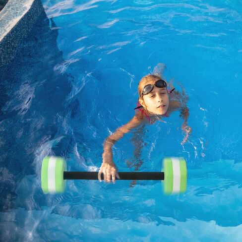 Water Dumbbell, Kids Barbell Aquatic Exercise Dumbbells Aqua Aerobics Fitness Barbells, Foam Barbells for Pool Water Weights Dumbbells Hand Bar Weight Barbells Float for Water Pool Aerobics Exercises in Kuwait