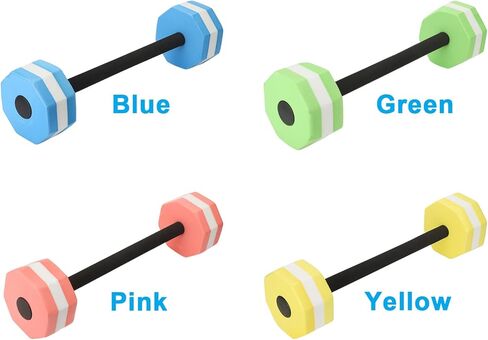 Water Dumbbell, Kids Barbell Aquatic Exercise Dumbbells Aqua Aerobics Fitness Barbells, Foam Barbells for Pool Water Weights Dumbbells Hand Bar Weight Barbells Float for Water Pool Aerobics Exercises in Kuwait