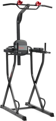 Sunny Health & Fitness Power Zone Cage - 1000 LB Weight Capacity, Spotter Bar, Angled Pull-Up Bar, J-Hooks, Optional Power Tower, Flat Bench w/Dumbbell Rack, Adjustable Incline Bench, LAT Pull Down in Saudi Arabia