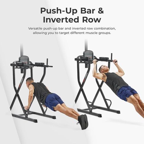 Sunny Health & Fitness Power Zone Cage - 1000 LB Weight Capacity, Spotter Bar, Angled Pull-Up Bar, J-Hooks, Optional Power Tower, Flat Bench w/Dumbbell Rack, Adjustable Incline Bench, LAT Pull Down in Saudi Arabia