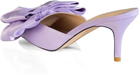 iadore Women's High Heel Sandals, 3'' Satin Closed Pointed Toe Oversized Bow Slip-on Stiletto Slippers Party Prom Casual Dress Mules in Saudi Arabia