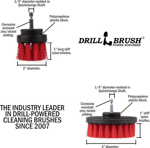 Drill Brush - Scrub Brush - Drill Brush Attachment - Cleaning Brush for Drill - Drill Brush Power Scrubber - Drill Brush Set - Boat Accessories - Hull Cleaner - Boat - Kayak - Canoe - Carpet Cleaner in Saudi Arabia