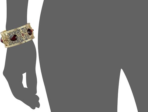 1928 Jewelry "Jeweled Filigree" Faceted Oval Filigree Stretch Bracelet in Saudi Arabia