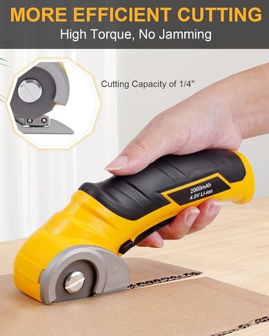 Cardboard Cutter Cordless Electric Scissors Rotary Cutter Carpet Cutter Tool for Cutting Box Plastic Leather Vinyl, Rechargeable with Safety Lock, Gifts for Men Women Adults Crafter Tailor Household in Saudi Arabia