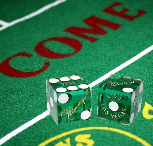 Cyber-Deals Lot of 6 Authentic Casino Dice from Las Vegas, Lake Tahoe, Reno and Other Nevada Destinations (Las Vegas Flamingo Green Polished), 18mm-19mm in Kuwait