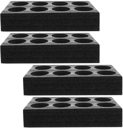 ABOOFAN 4pcs Disposable Foam Takeout Cup Holders 8 Holes Cup Drink Carrier Takeout Cup Tray Food Drink Holder for Cold Hot Drinks Black in Saudi Arabia