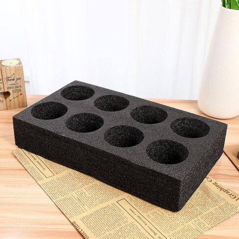 ABOOFAN 4pcs Disposable Foam Takeout Cup Holders 8 Holes Cup Drink Carrier Takeout Cup Tray Food Drink Holder for Cold Hot Drinks Black in Saudi Arabia
