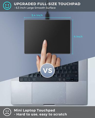 seenda Upgraded Trackpad, Tempered Glass Surface with Multi-Touch, Aluminum Slim USB Windows Touchpad with High Precision Navigation for Windows 10/11 Desktop/Laptop/Notebook Computer PC, Purple in Saudi Arabia