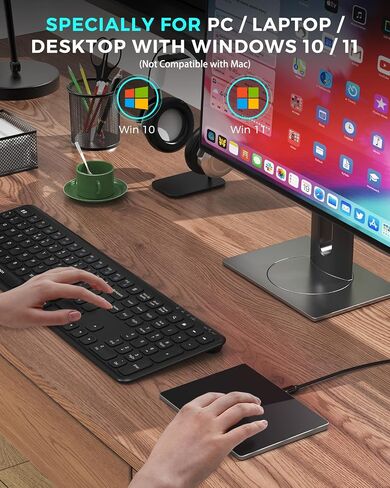 seenda Upgraded Trackpad, Tempered Glass Surface with Multi-Touch, Aluminum Slim USB Windows Touchpad with High Precision Navigation for Windows 10/11 Desktop/Laptop/Notebook Computer PC, Purple in Saudi Arabia