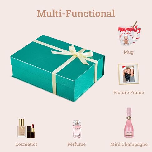 MESHA 8X8X4 Magnetic Gift Box, 1PC Gift Boxes for Presents,Gift Box Magnetic Closure,Black Gift Boxes with Lids,Magnetic Boxes for Gift,Bridesmaid Proposal Box for Presents in Saudi Arabia