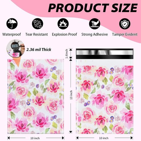 Oududianzi Poly Mailer 10x13 Inch 25 PCS - Shipping Bags for Clothing, Strong Thick and Self Adhesive Mailing Poly Bags - Cute Packaging Shipping Bags for Small Business - Chrysanthemum in Saudi Arabia