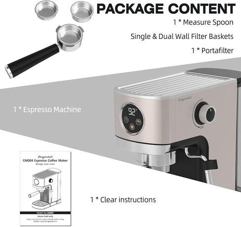 DRAGONBALL Espresso Machine, 20 Bar Coffee Machine with Milk Frother, Professional Espresso Maker with 40oz Removable Water Tank, Espresso Machines for Home, RED in Saudi Arabia