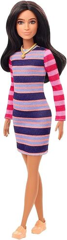 Barbie Fashionistas Doll #121 with Brown Hair and Prosthetic Leg Dressed in Blue Sweater Dress with Accessories in Saudi Arabia