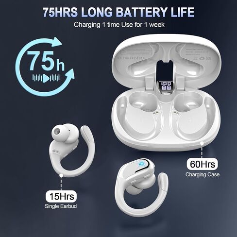 Ltinist Bluetooth Headphones Wireless Earbuds Playtime Wireless Charging Case Digital Display in Saudi Arabia