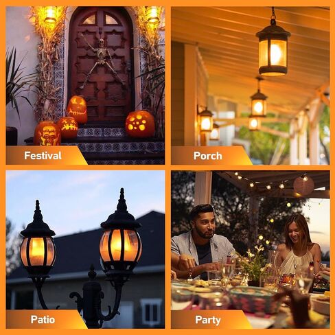 Upgraded LED Flame Light Bulbs, 4-Mode Flickering Light Bulbs with Upside Down Effect, E26 27 Fire Light Bulb for Porch Party Patio Home Halloween Christmas Indoor Outdoor, 2 Pack in Saudi Arabia