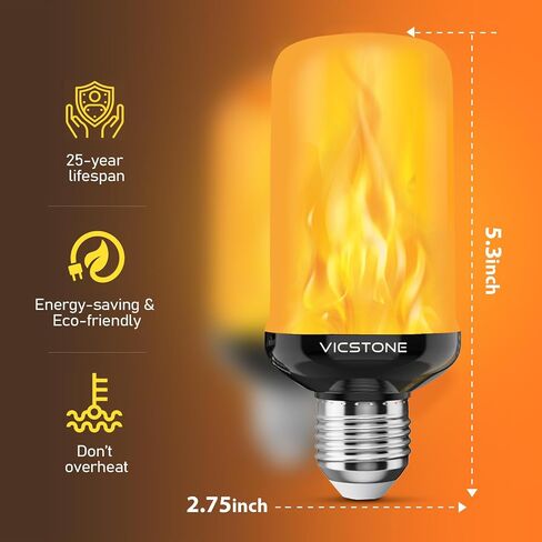 Upgraded LED Flame Light Bulbs, 4-Mode Flickering Light Bulbs with Upside Down Effect, E26 27 Fire Light Bulb for Porch Party Patio Home Halloween Christmas Indoor Outdoor, 2 Pack in Saudi Arabia