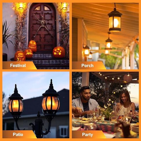 Upgraded LED Flame Light Bulbs, 4-Mode Flickering Light Bulbs with Upside Down Effect, E26 27 Fire Light Bulb for Porch Party Patio Home Halloween Christmas Indoor Outdoor, 2 Pack in Saudi Arabia