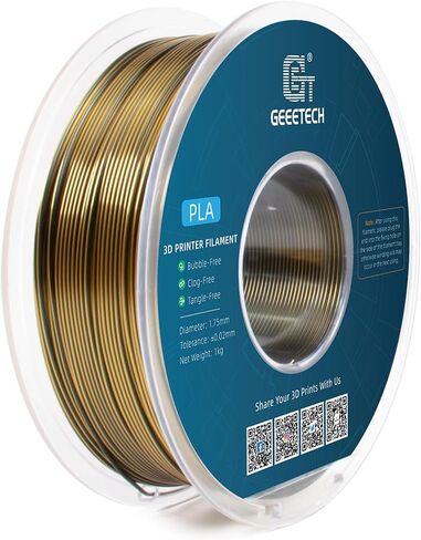 Geeetech Silk PLA Tri Color Filament 1.75mm 3D Printer Filament,Coextrusion Blue Purple Black Tri-Colors Metal-Like Shiny Silk PLA Filament,1kg (2.2lbs) 1 Spool,Dimensional Accuracy +/- 0.03 mm in Kuwait