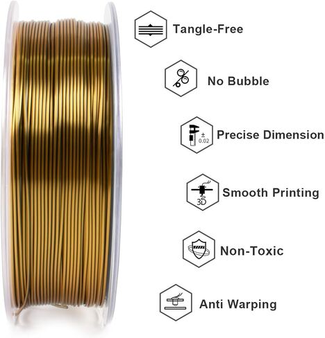 Geeetech Silk PLA Tri Color Filament 1.75mm 3D Printer Filament,Coextrusion Blue Purple Black Tri-Colors Metal-Like Shiny Silk PLA Filament,1kg (2.2lbs) 1 Spool,Dimensional Accuracy +/- 0.03 mm in Kuwait