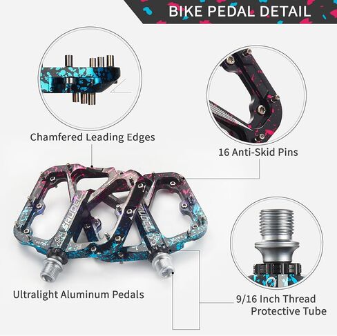 دواسات دراجة ممتازة، دواسات دراجة خفيفة الوزن لـ BMX/MTB - منصة عريضة من الألومنيوم العالمي وخفيفة الوزن in Saudi Arabia