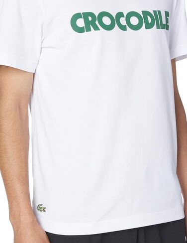 Lacoste Short Sleeve Relaxed Fit Tee Shirt W/Crocodile Wording in Kuwait