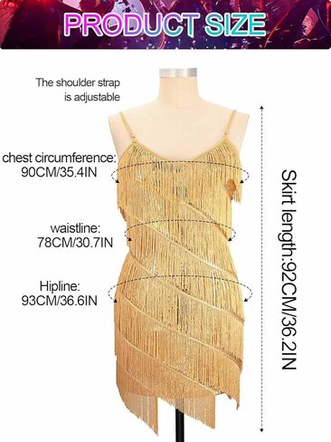 فستان نسائي صغير من Aukmla مزين بالترتر ومهدب فستان قصير بحزام سباغيتي فساتين رقص لاتينية 1920s زي ديسكو للرقص in Kuwait