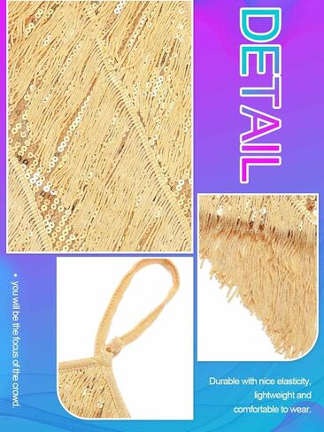 فستان نسائي صغير من Aukmla مزين بالترتر ومهدب فستان قصير بحزام سباغيتي فساتين رقص لاتينية 1920s زي ديسكو للرقص in Kuwait