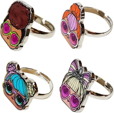 Jack and Sally Gothic Jewelry: 4-Piece Adjustable Rings for Girls (Rings For Kids) Gothic Ring Sets with Jack Skellington with all Fav The Nightmare Before Christmas Characters Cute Rings Ages 4+ in Saudi Arabia