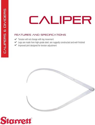 Starrett Caliper with High-Grade Steel Legs and Improved Joint Design for Tension Adjustment - 36" Size and Capacity, Firm-Joint Type, Flat Leg Style - 26-36 in Saudi Arabia