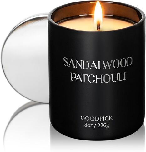 Goodpick Cedar Amber Pine Scented Candle, Candles for Men, Soy Candle, Home Scented, Classic, Luxury, Stylish, Masculine, 8oz 1-Wick 45-55 Hours Burn Time, Gift for Men, Birthday, Anniversary in Saudi Arabia