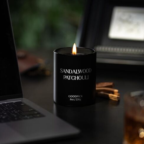 Goodpick Cedar Amber Pine Scented Candle, Candles for Men, Soy Candle, Home Scented, Classic, Luxury, Stylish, Masculine, 8oz 1-Wick 45-55 Hours Burn Time, Gift for Men, Birthday, Anniversary in Saudi Arabia